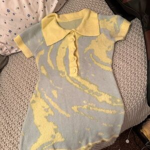 Jaded London Yellow and Blue Knit Romper